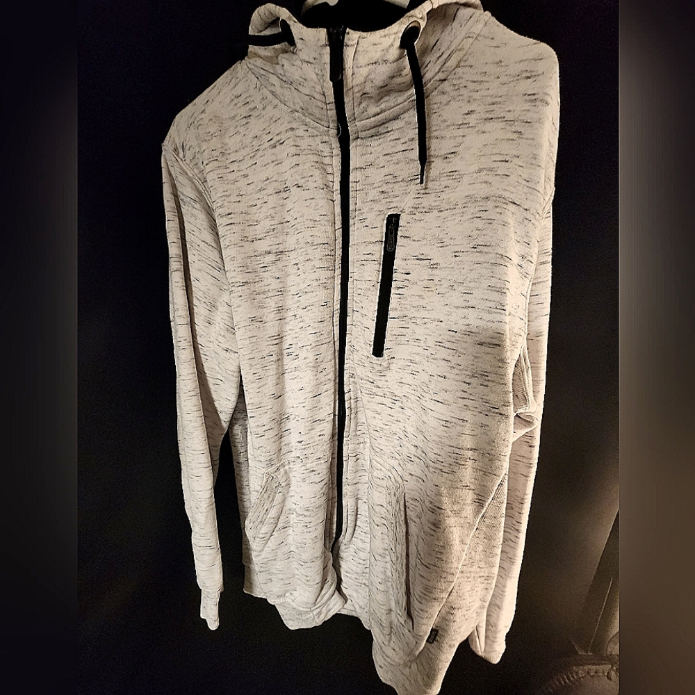White zip up sweater men's Large